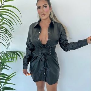 Danielle faux leather dress